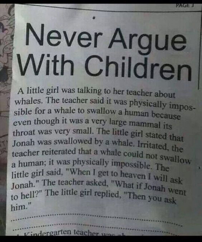 Never Argue With Children