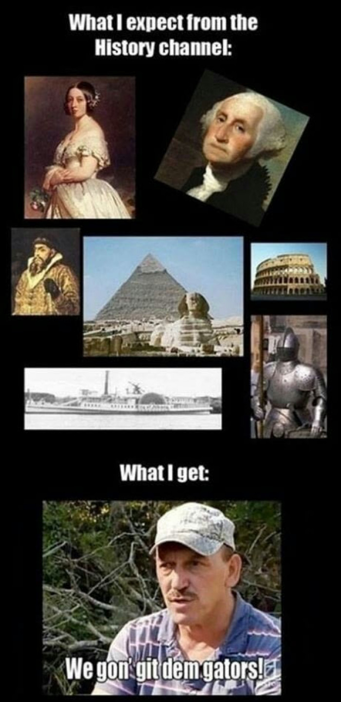 What I Expect Vs What I Get From The History Channel