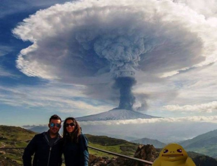 When the Volcano Photobombs You
