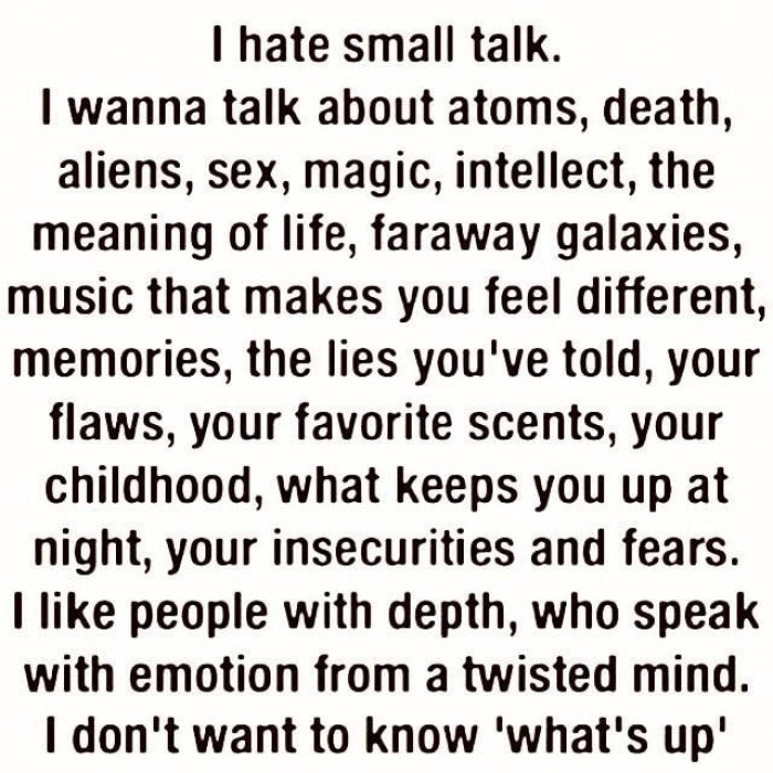 This Is Me, I Hate Small Talk