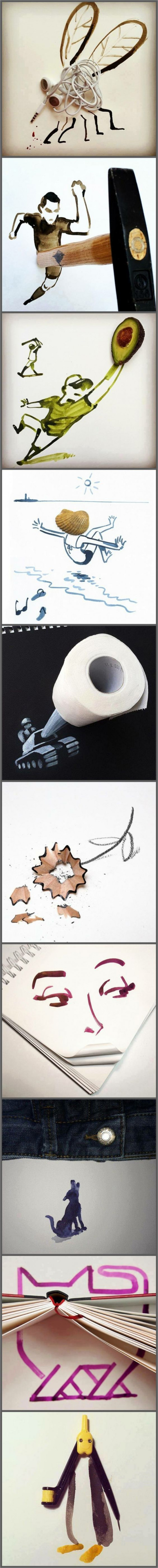10 Drawings Combined With Everyday Objects That Will Make You LOL 