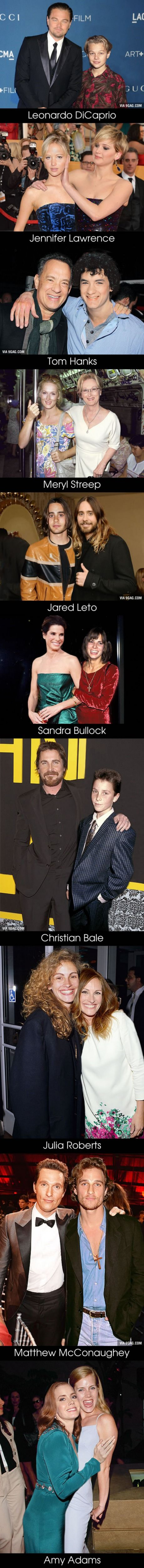 10 Oscar Nominees Posing With Their Younger Selves