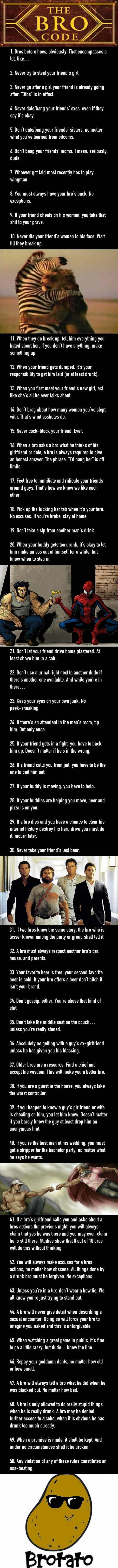 50 Rules Of Being A Bro 