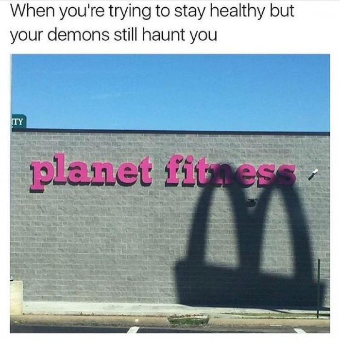 When you're trying to stay healthy but your deamons still haunt you