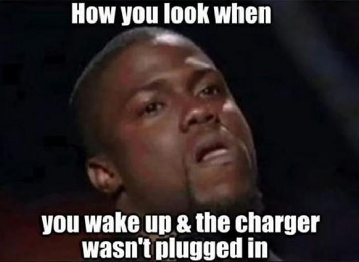When You Realise The Charger Wasn't Plugged In