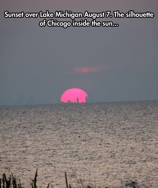 City Silhouette Inside The Sun