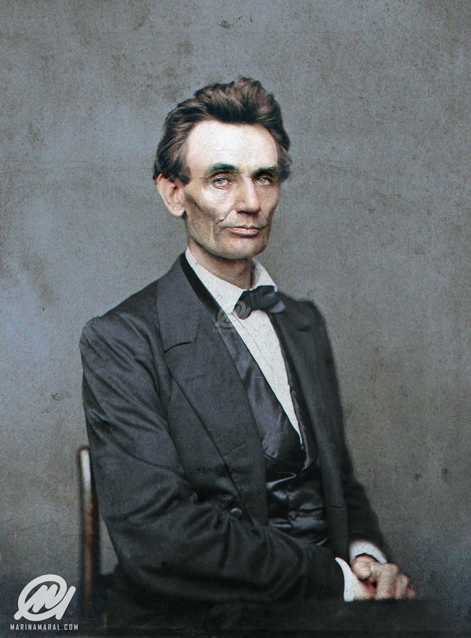 Colorized by me: Abraham Lincoln, circa 1860.