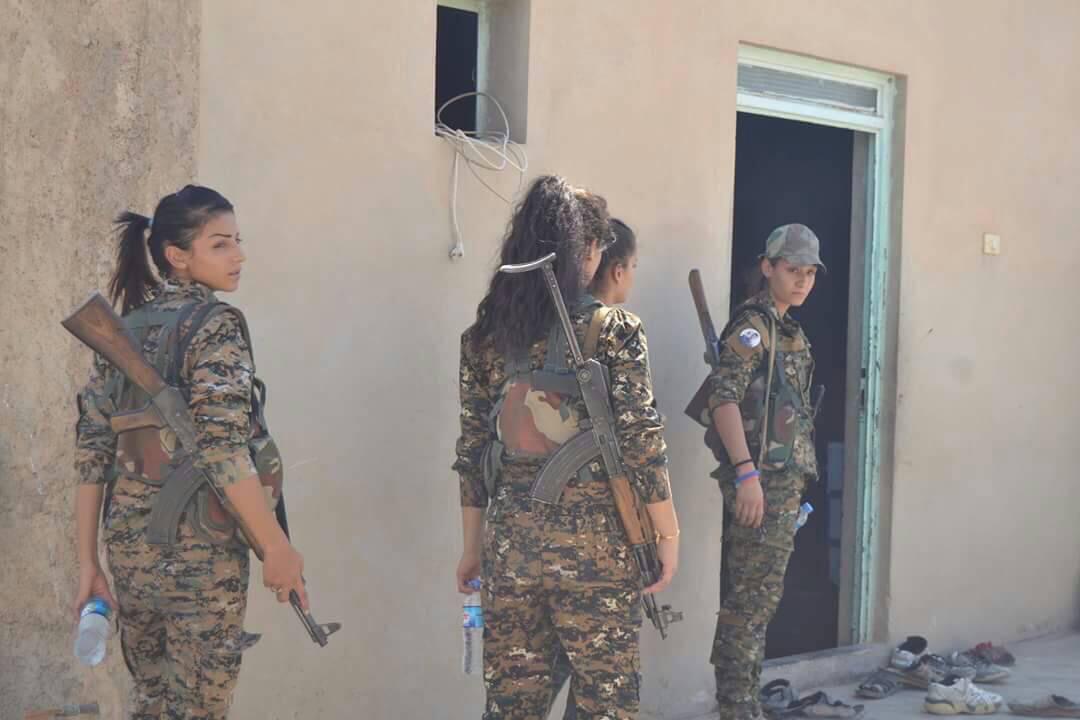 Young women who battled ISIS from the Syrian Christian community. This from Raqqa 2017. Tonight their unit issues a release saying they face strikes from Turkish incursion.